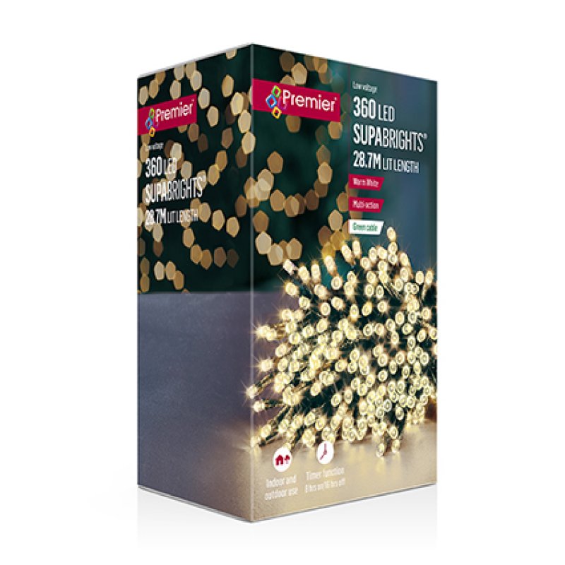 Premier 360 Multi-Action LED SupaBrights with Timer Warm White