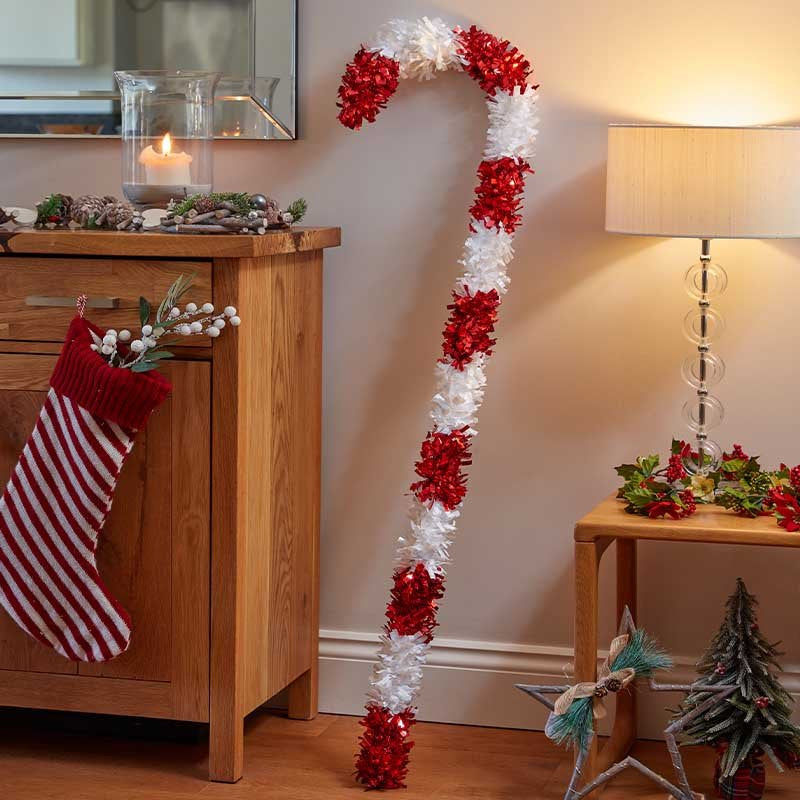 Three Kings 1m Tinsel Candy Cane