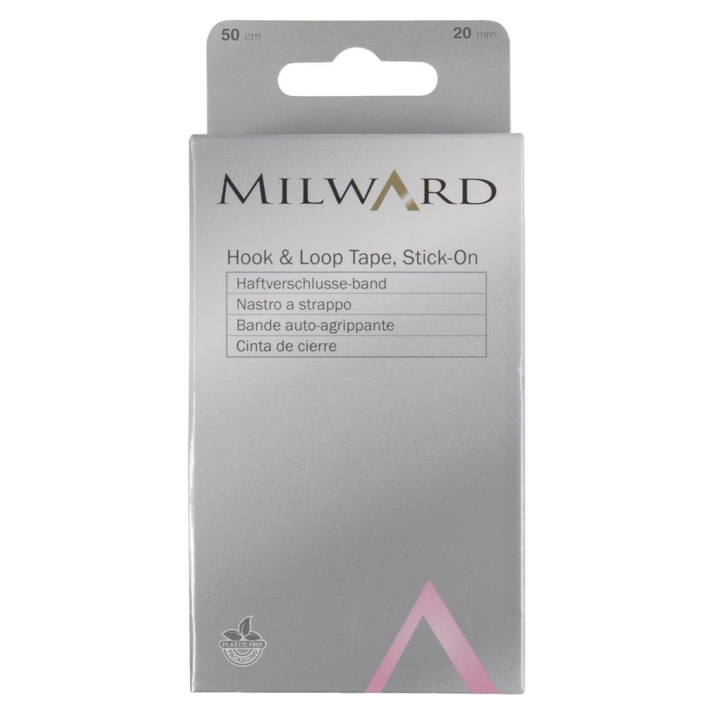 Milward Hook & Loop Tape: Stick-On: 50cm x 20mm: Black