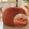 Shaggy Plush Fluffy Faux Fur Bean Bag Chair Burnt Orange