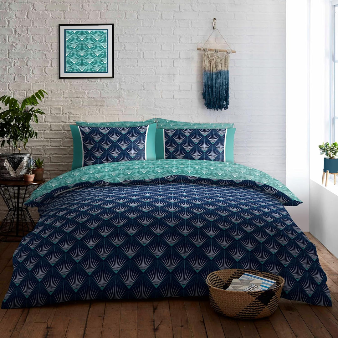 Kya Complete Duvet Cover Set Double Navy