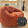 Shaggy Plush Fluffy Faux Fur Bean Bag Chair Burnt Orange