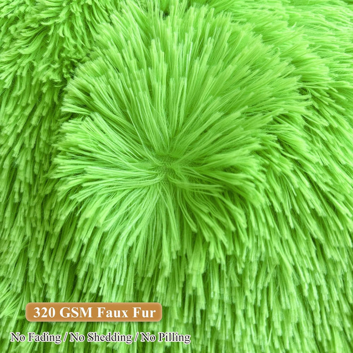 Shaggy Plush Fluffy Faux Fur Bean Bag Chair Lime Green