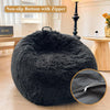 Shaggy Plush Fluffy Faux Fur Bean Bag Chair Dark Grey