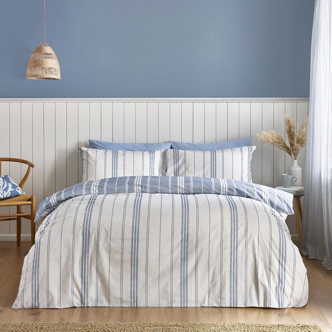 Harbour Stripe Duvet Cover Set Single Blue