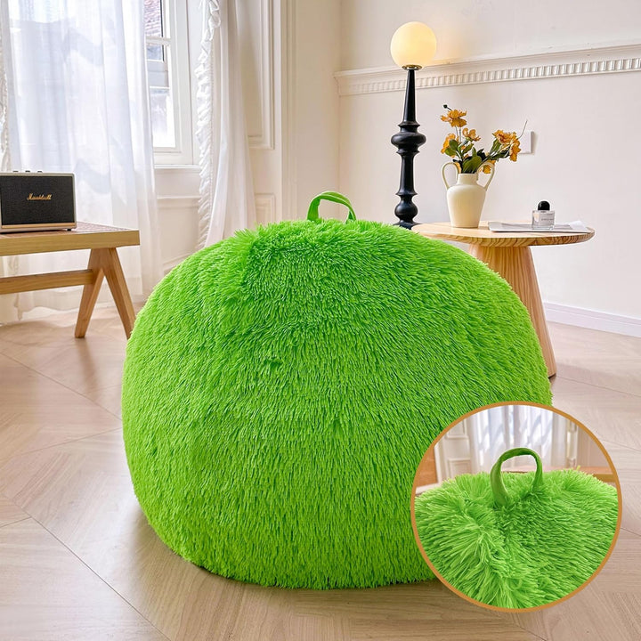 Shaggy Plush Fluffy Faux Fur Bean Bag Chair Lime Green