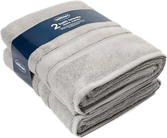 Silentnight Set Of 2 Bath Towels Grey