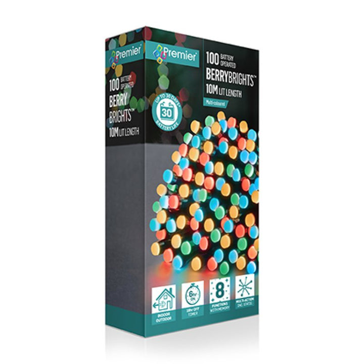 Premier 100 Multi-Action Battery Operated BerryBrights with Timer Multi