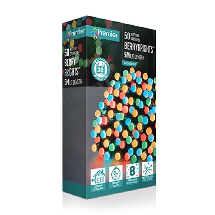 Premier 50 Multi-Action Battery Operated BerryBrights with Timer Multi