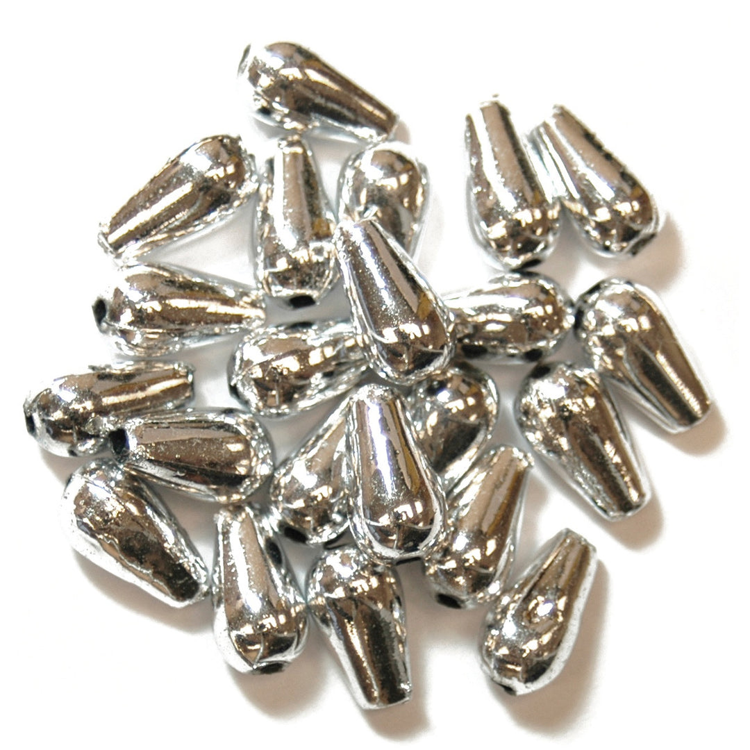 Beads: Pearl: Drops: 6 x 9mm: Silver: 15