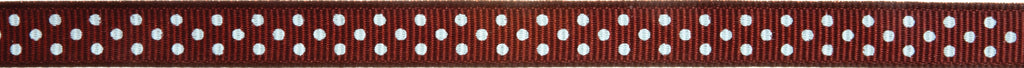 Ribbon: Grosgrain with Spots: 5m x 13mm: Chocolate