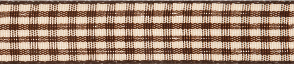 Ribbon: Gingham 2-Colour: 5m x 6mm: Chocolate with Tan