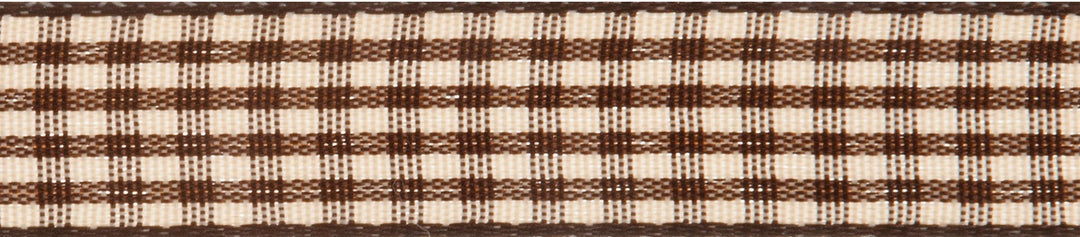Ribbon: Gingham 2-Colour: 5m x 6mm: Chocolate with Tan