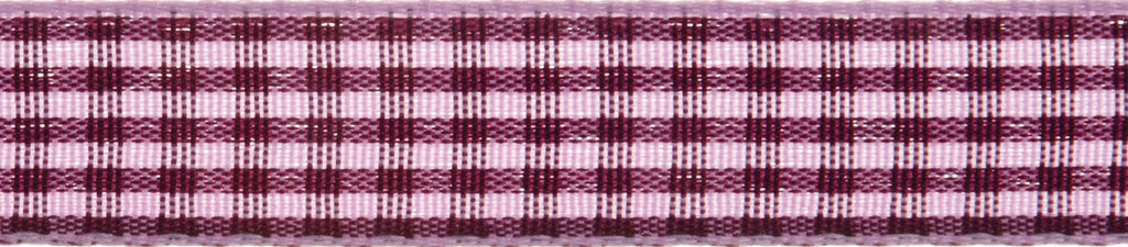 Ribbon: Gingham 2-Colour: 5m x 6mm: Lavender with Plum