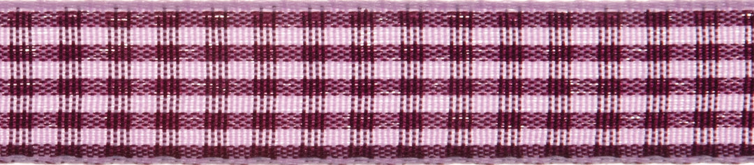 Ribbon: Gingham 2-Colour: 5m x 6mm: Lavender with Plum