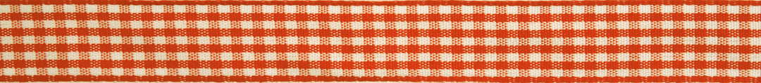 Ribbon: Gingham 2-Colour: 5m x 9mm: Orange with White