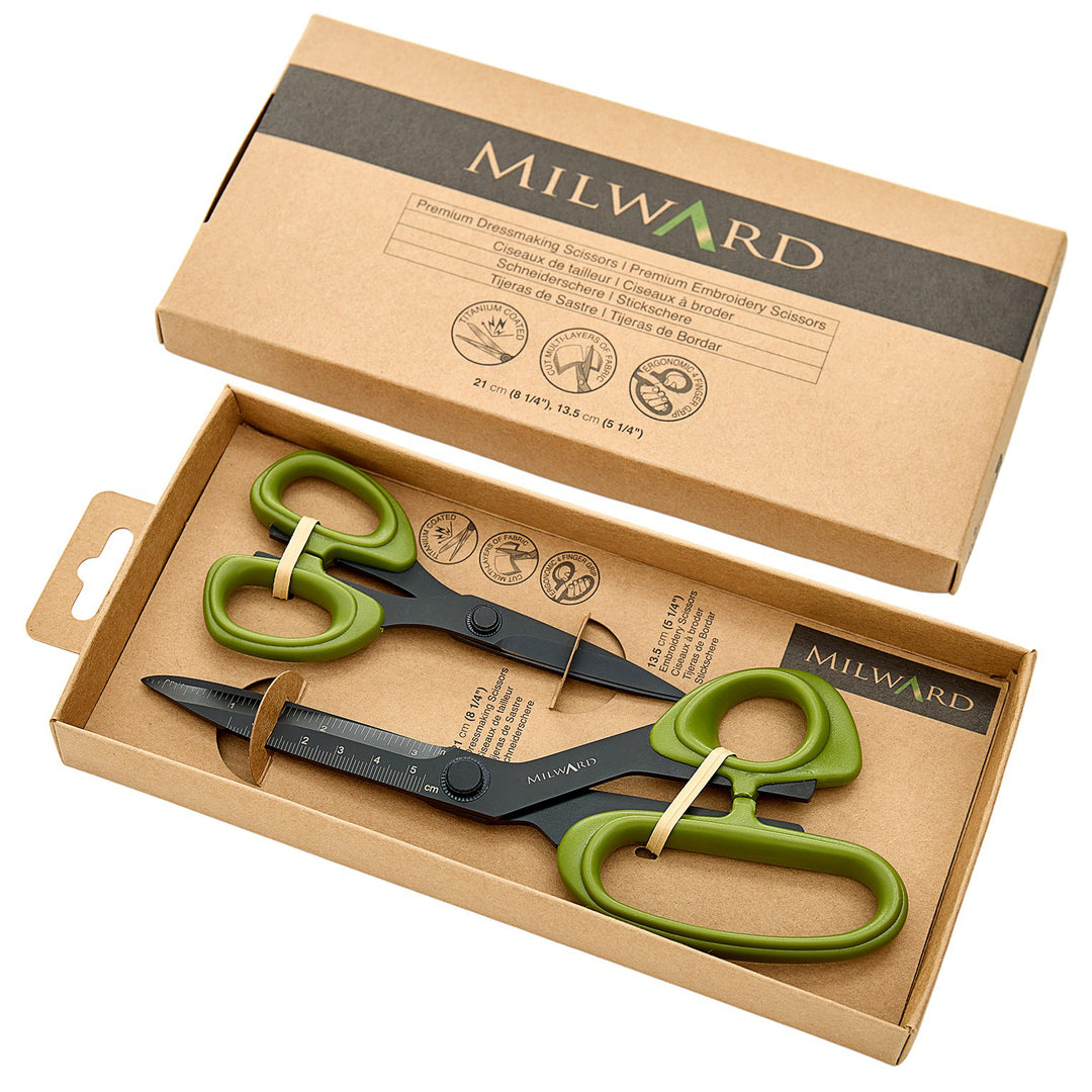 Milward Green: Gift Set: Dressmaking (21cm) and Embroidery (13.5cm) Scissors: 2 Pieces