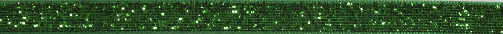 Christmas Ribbon: Glitter Velvet: 10mm: Green Sold By The Metre