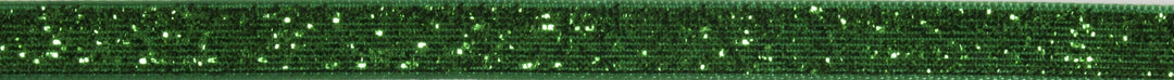 Christmas Ribbon: Glitter Velvet: 10mm: Green Sold By The Metre