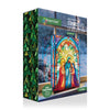 Premier 21 x 28cm Battery Operated Lit Stained Glass Nativity Scene 50 Warm White LEDs