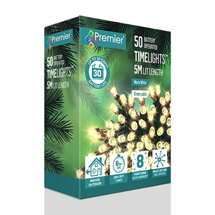 Premier 50 Multi-Action Battery Operated Time Lights Warm White