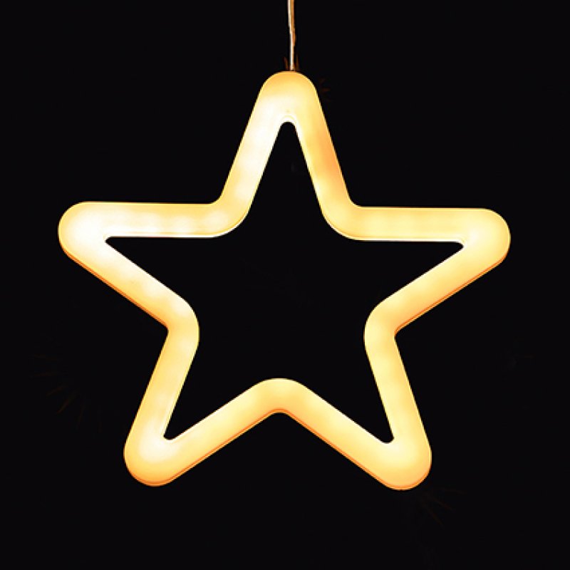 Premier 1.2 x 1.2m FlexiBrights V Curtain Light Neon Warm White Star with Timer