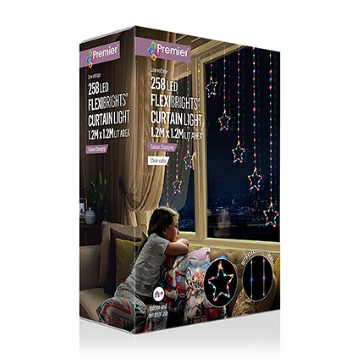 Premier Flexibright LED Star Curtain Lights 258s 1.2m x 1.2m Colour Changing