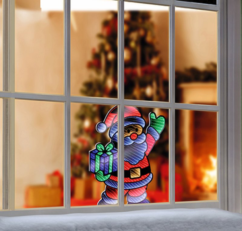 Premier 40cm Santa Holding Parcel Infinity Mirror
