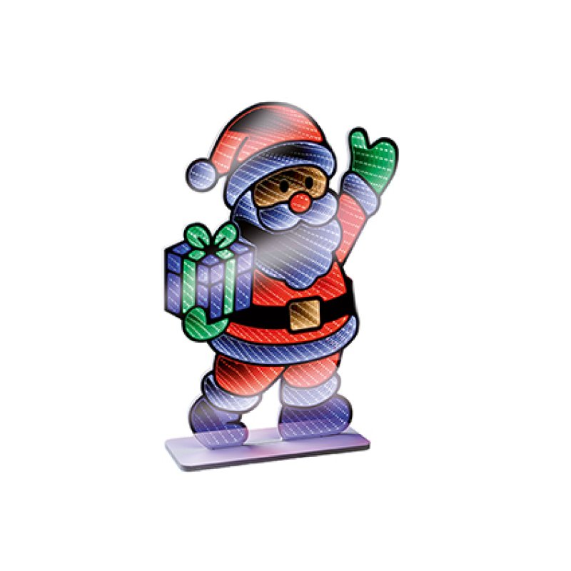 Premier 40cm Santa Holding Parcel Infinity Mirror
