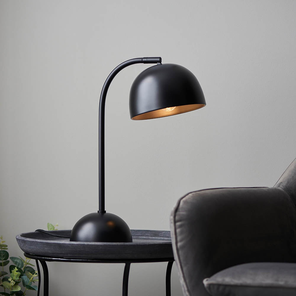Brodey matt black task table lamp