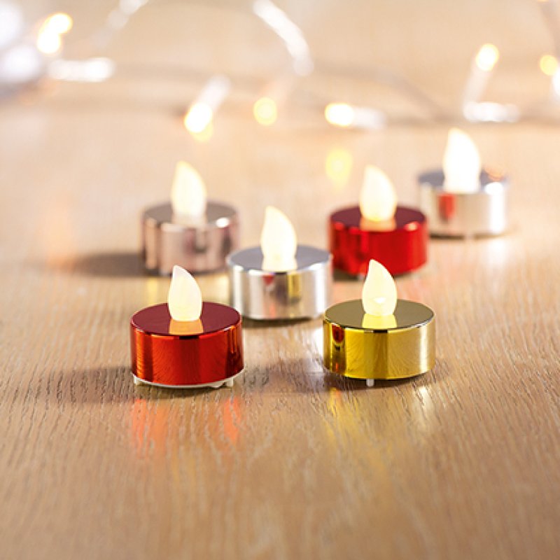 Premier Flickering Tea Lights Set Of 4 Asstd