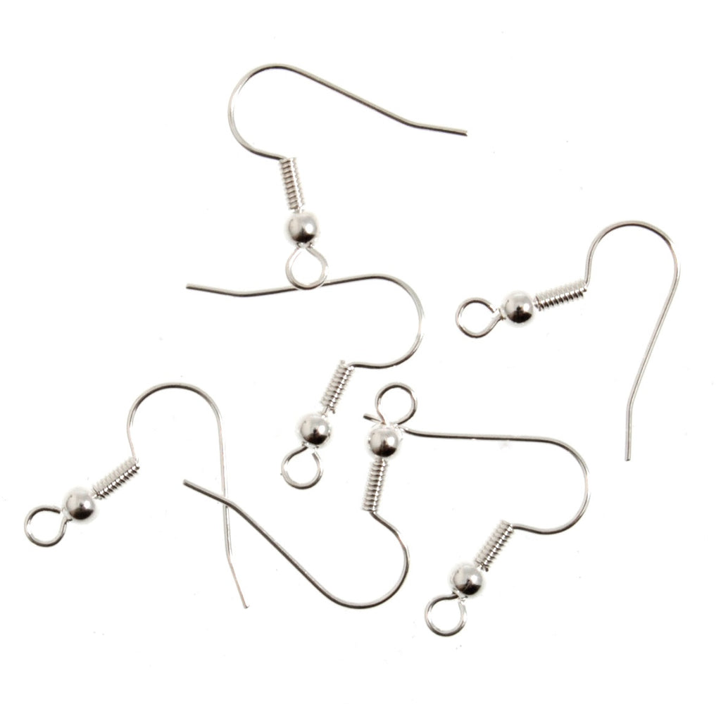 Deluxe: Long Ball Ear Wire: Silver Plated: Pack of 10