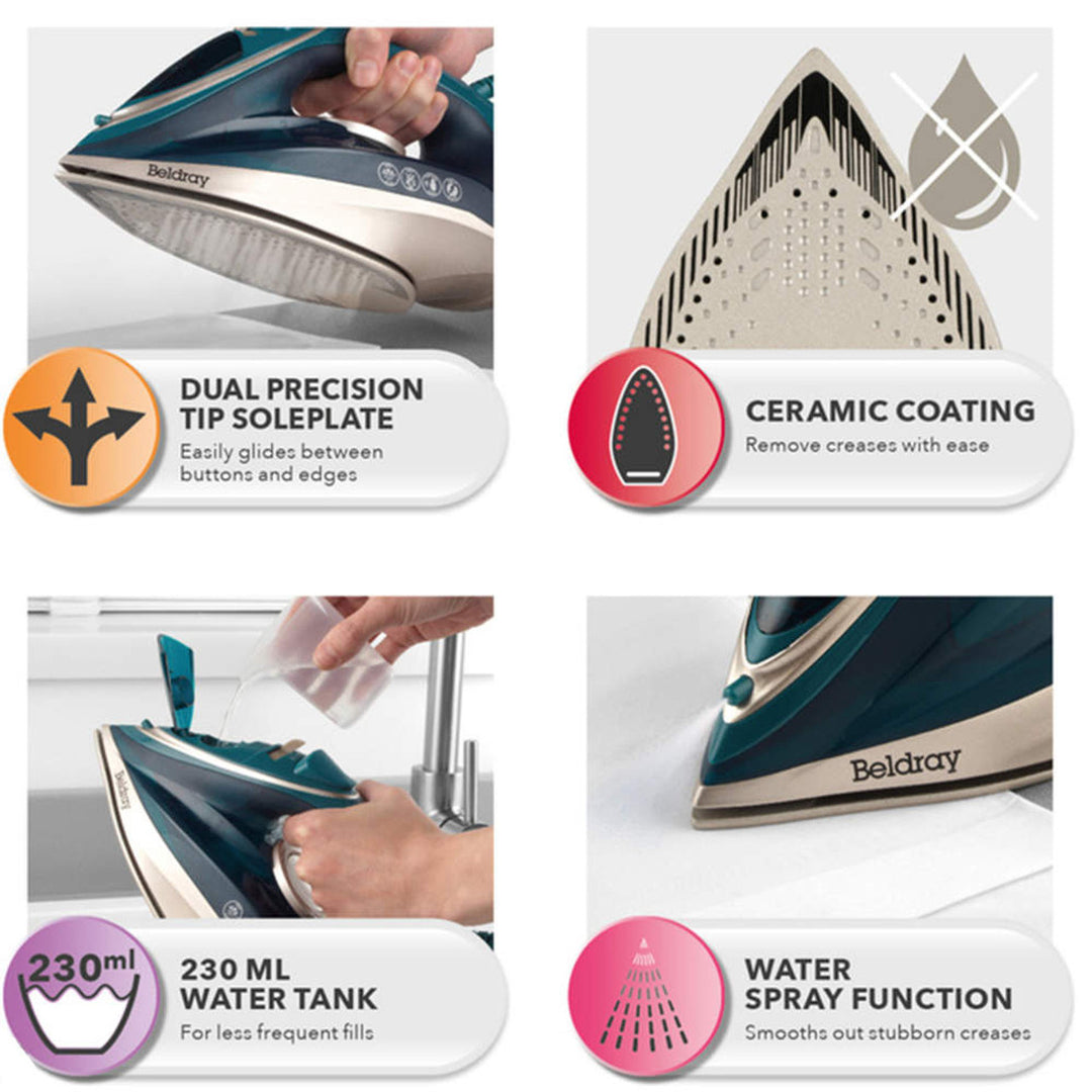 Beldray Ceramic Dual Precision Steam Iron 2200W