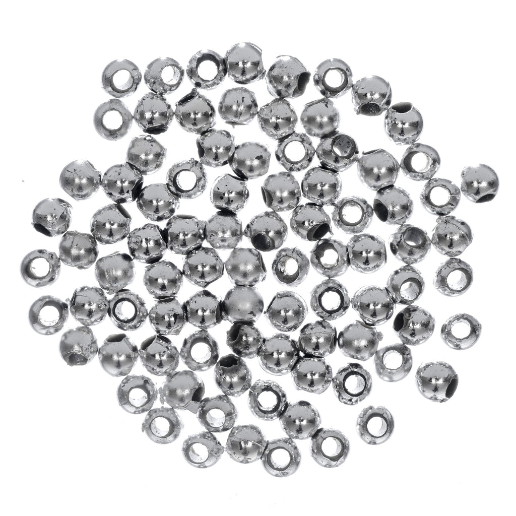 Beads: Plated: 3mm: Silver: 75