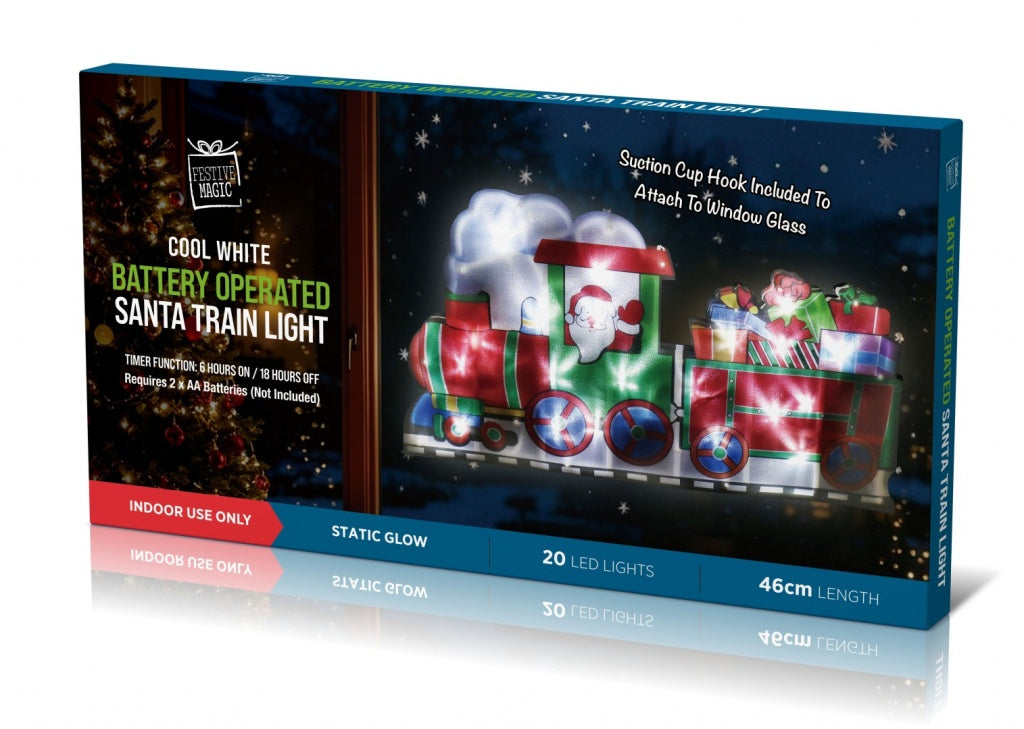 Christmas LED Window Silhouette 46cm - Santa Train