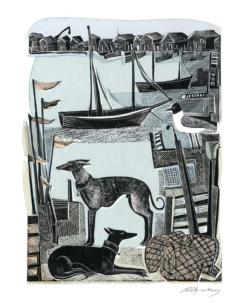 Angela Harding Cards - Harbour Whippets