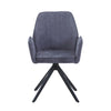 Aspen Swivel Dining Chairs, Green Cord Fabric With Black Metal Legs (Pair) Green Black (DHD) Image 2