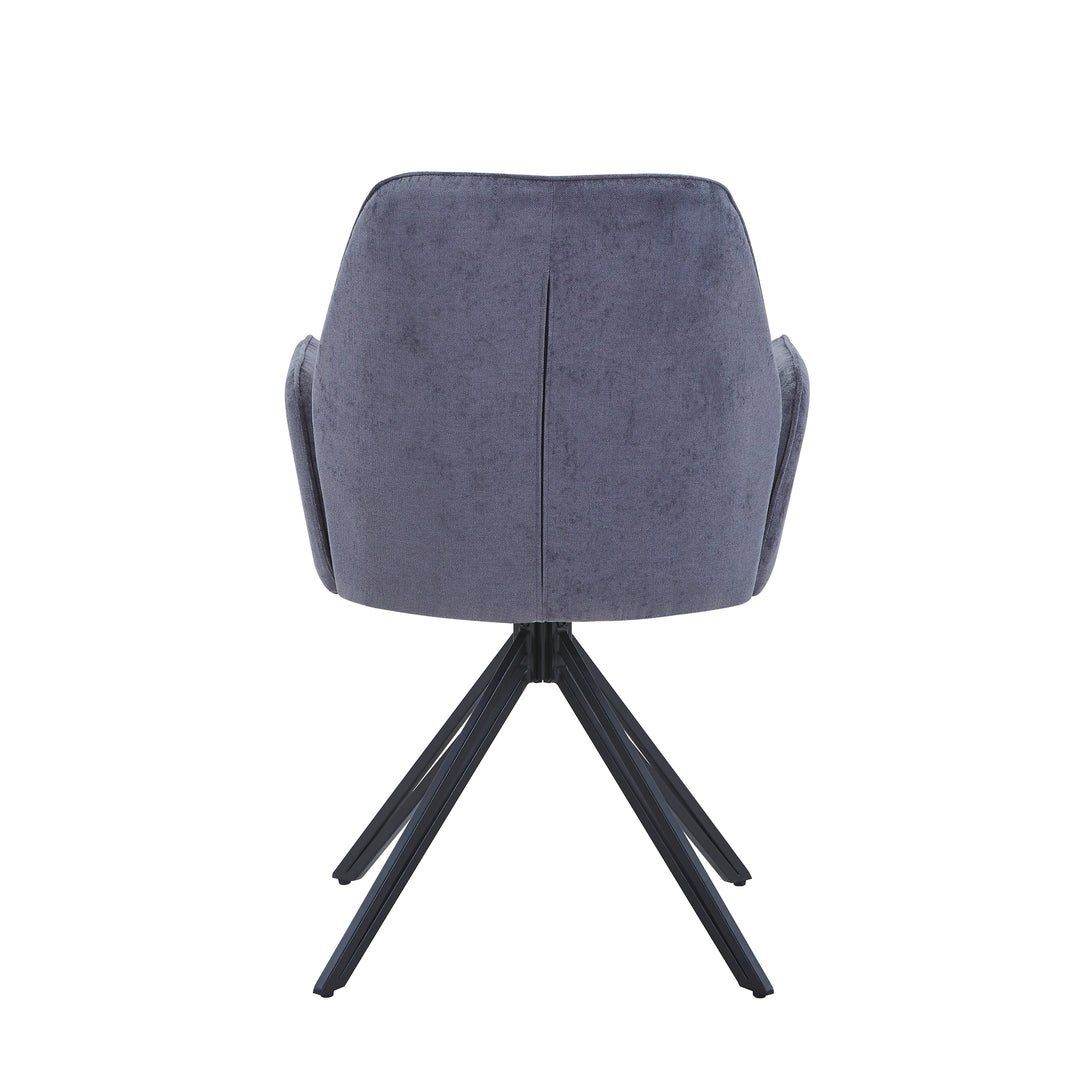 Aspen Swivel Dining Chairs, Green Cord Fabric With Black Metal Legs (Pair) Green Black (DHD) Image 3