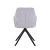 Aspen Swivel Dining Chairs, Light Grey Cord Fabric With Black Metal Legs (Pair) Grey Black (DHD) Image 3
