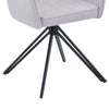 Aspen Swivel Dining Chairs, Light Grey Cord Fabric With Black Metal Legs (Pair) Grey Black (DHD) Image 6