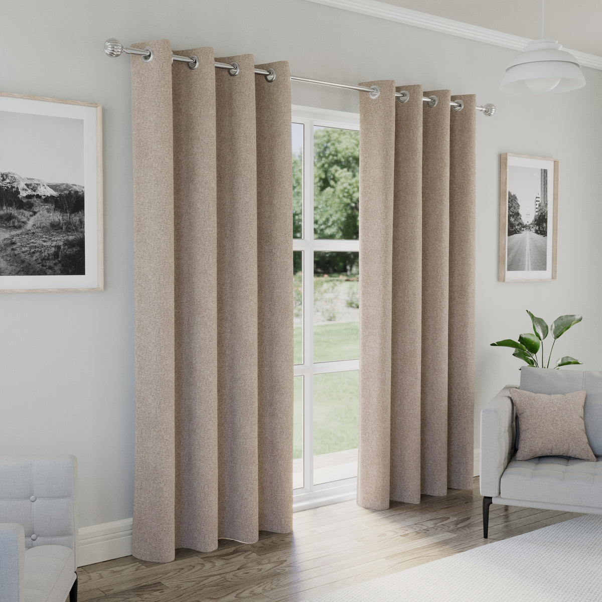 Austin natural blackout thermal eyelet curtains