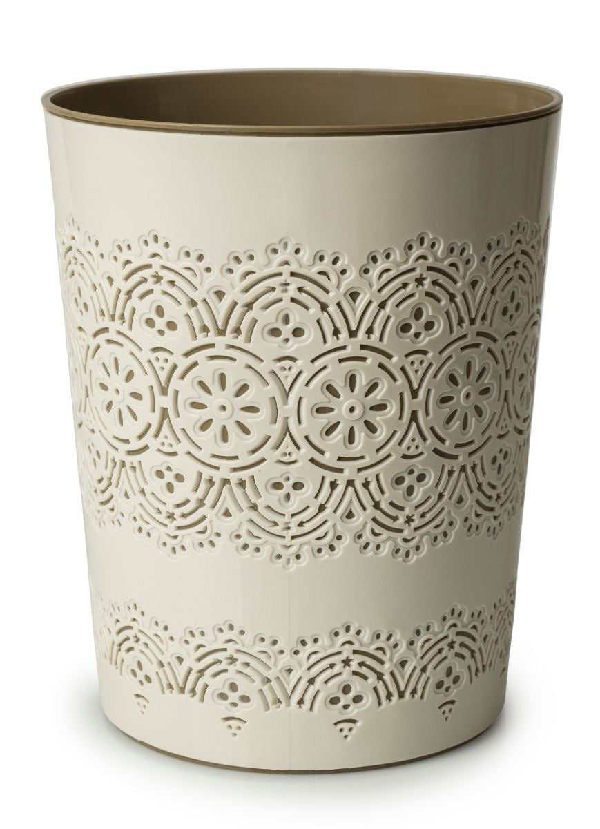 Cream Flora waste bin