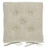 Chambray Seat Pad With Ties Natural 38cm