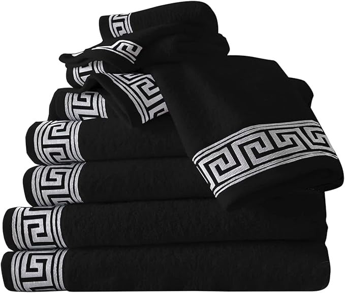 Gaveno Cavaila Towel Bale Set 500 GSM 8 Piece Towel Set Black