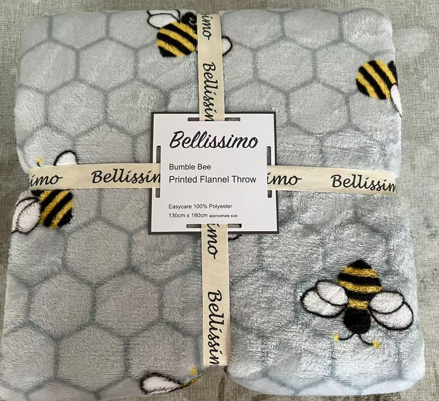 Honey Bee Fleece Throw 130 x 180cm