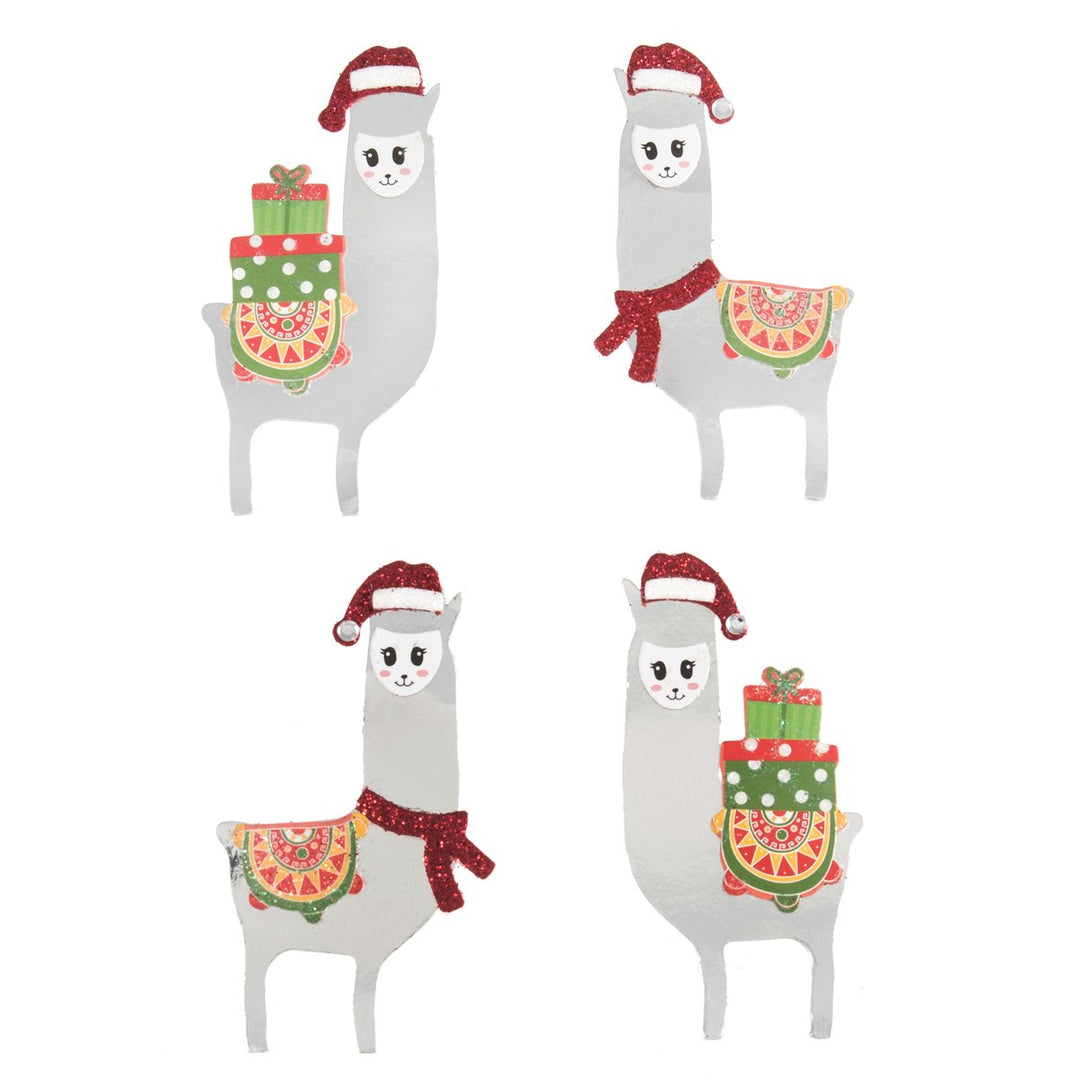 Craft Embellishment: Festive Llamas: 4 Pieces