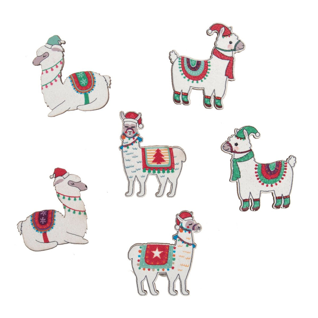 Craft Embellishment: Festive Llamas: 6 Pieces