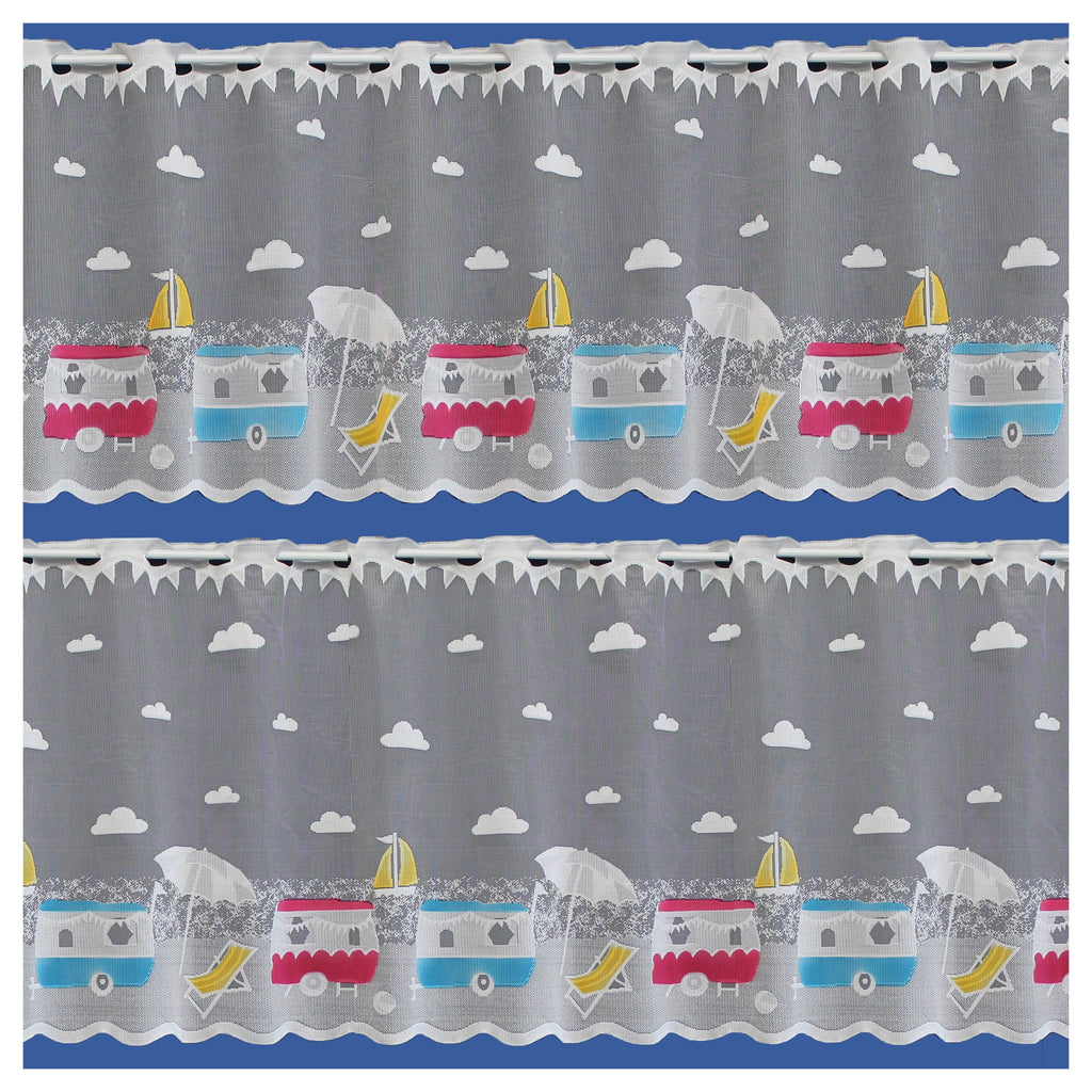 Caravans by The Sea Café Net 60cm/24in Sold By The Metre