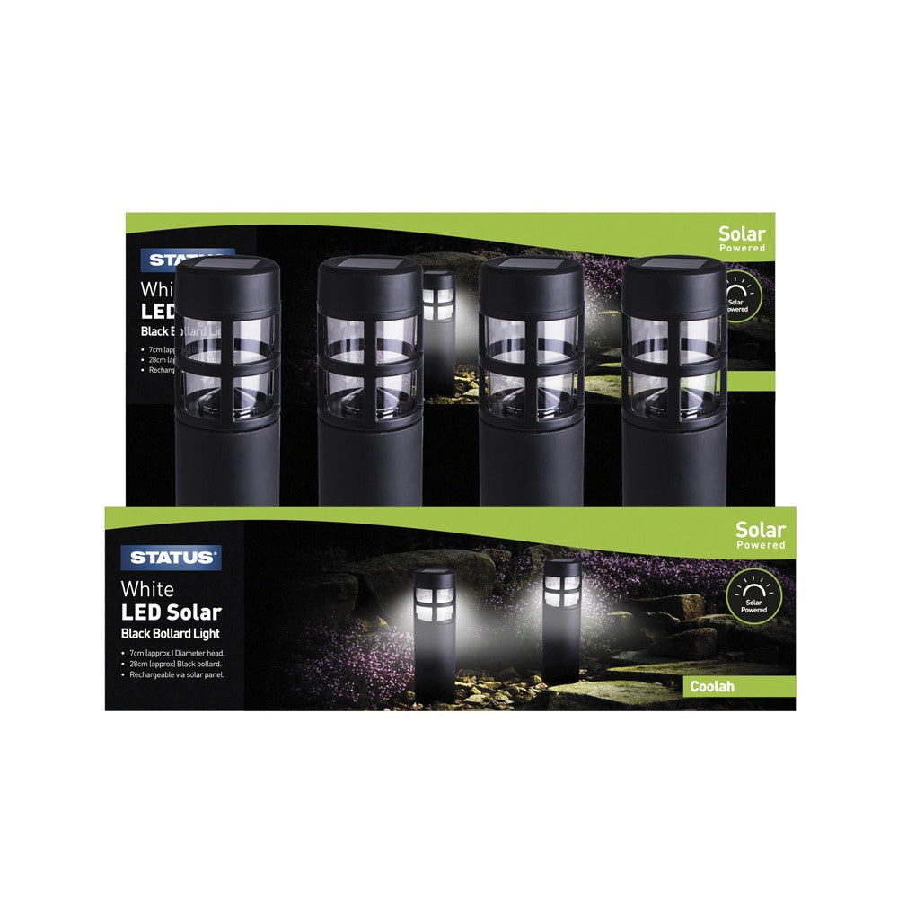 Status Black Bollard Solar Light