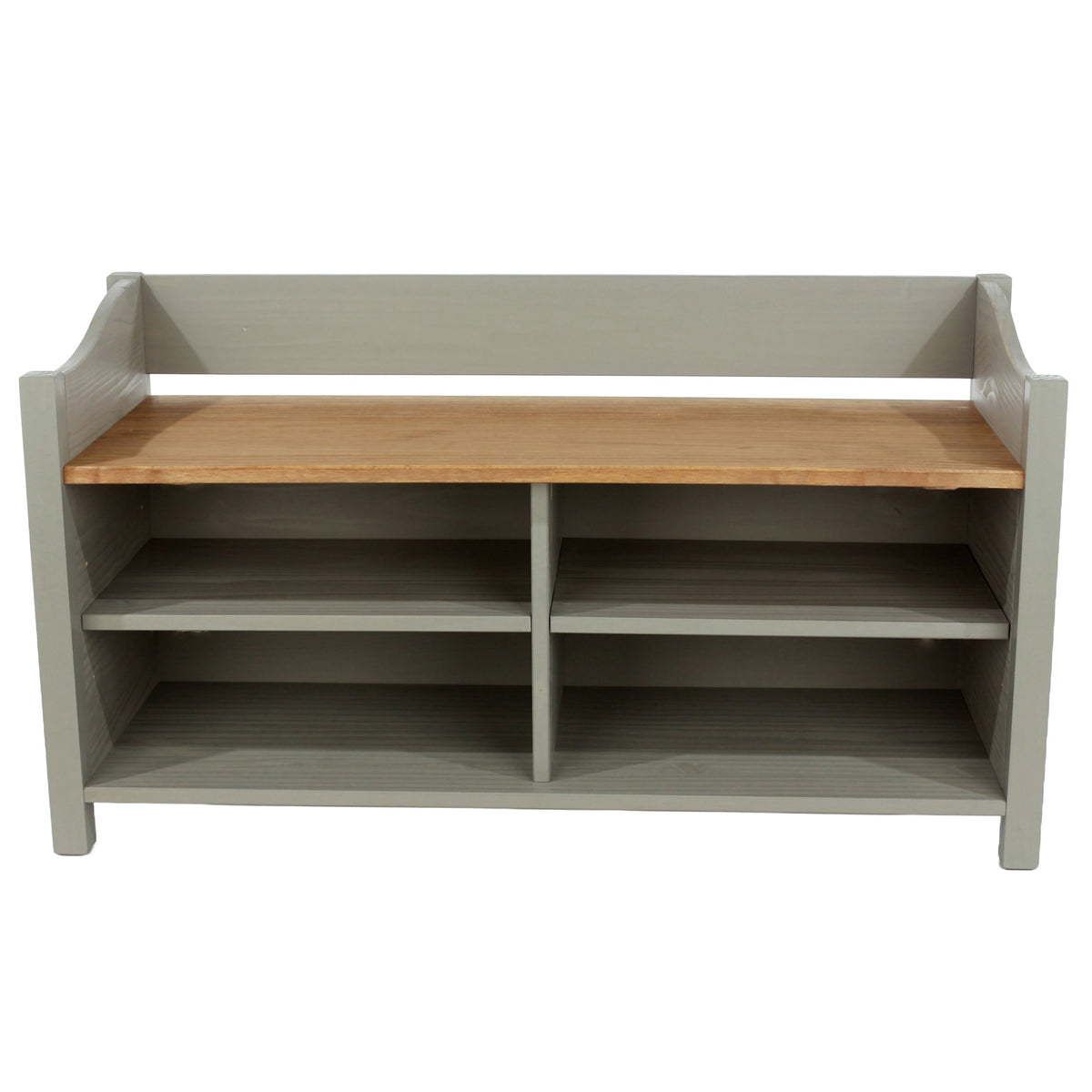 Corona Grey Large Shoe Storage Bench With Storeage Area, Grey Wax Antique Waxed Pine (DHD) Image 2